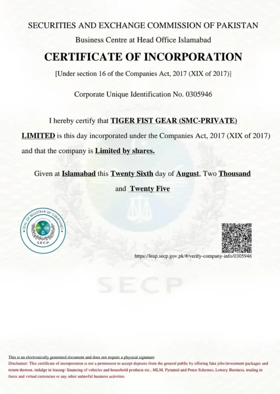 Certificate of Incorporation